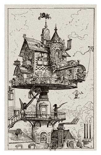 014-Casa aerea giratoria-Le Vingtième Siècle 1883- Albert Robida
