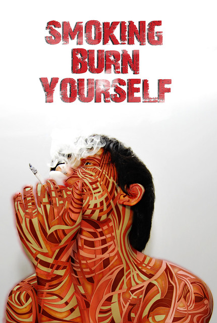 smoking burn yourself