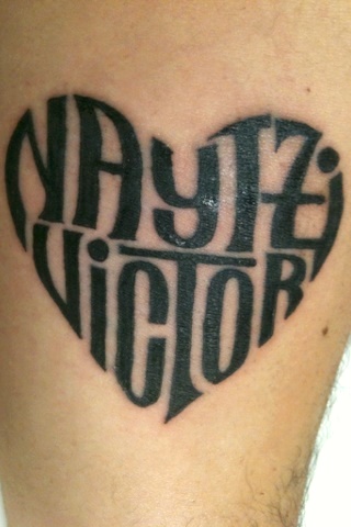 "Naytzi" & "Victor" Heart Tattoo