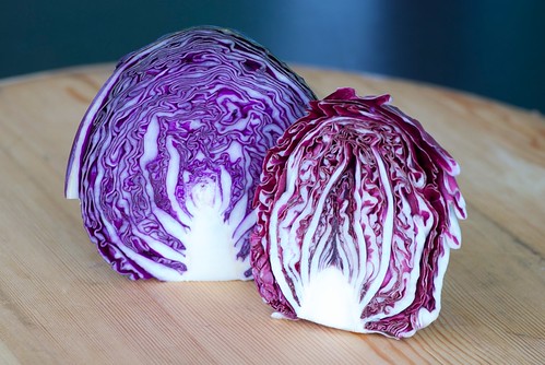 red cabbage and radicchio