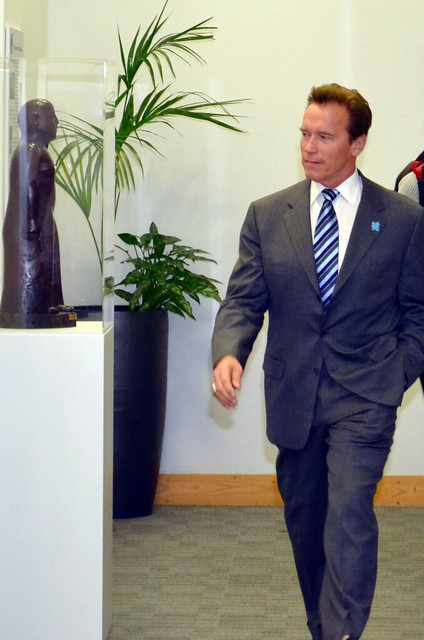 Arnold Schwarzenegger admires the Government Art Collection by The Department for Culture, Media and Sport