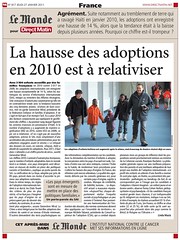 Le Monde - Article: La hausse des adoptions en 2010 est à relativiser