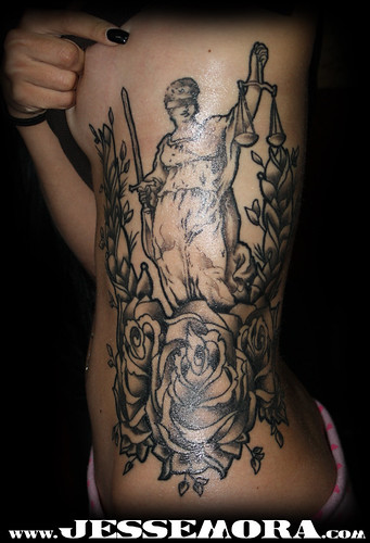 lady justice tattoo. tattoo of lady justice
