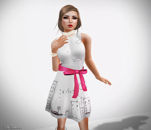 Nyte'N'Day - Pop Dress - Hot Pink-White (Close)