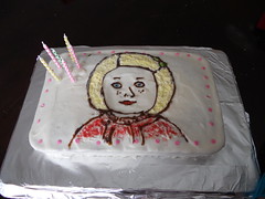 "Kit Birthday Cake with Pink Dots"