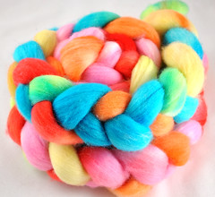 WSK 'saltwater taffy' on polwarth fiber :Charity Auction: