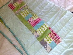 Back of Green Elephant Quilt by Duck Tales
