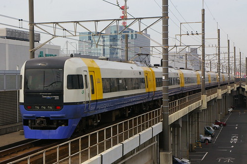 JRE 255series in Kaihimmakuhari Sta,Chiba,Chiba,Japan /Mar 6,2011