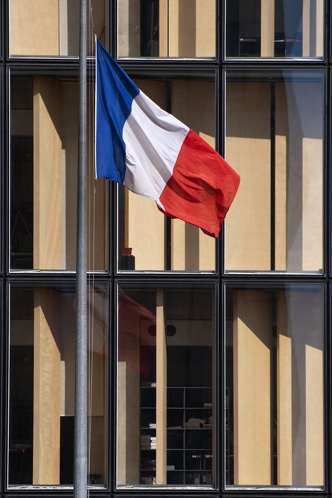 France - Paris - Bibliotheque nationale - Flag