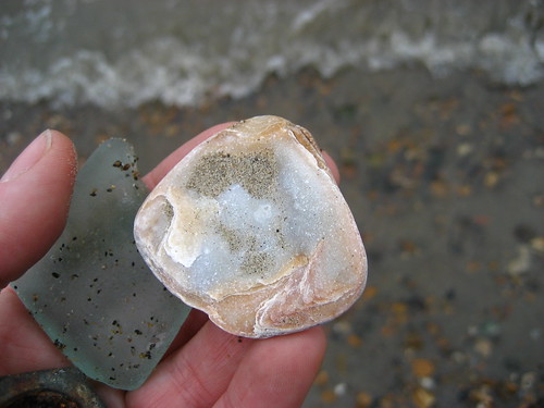 Sea glass and oyster shell