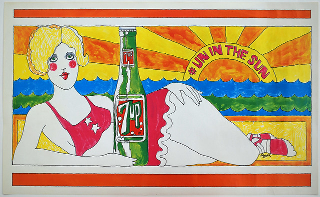7Up_# Un in the Sun_vintage UnCola poster signed by Pat Dypold