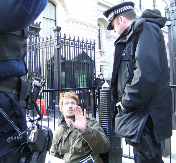 Civil Disobedience at Downing Street for 9/11 Justice