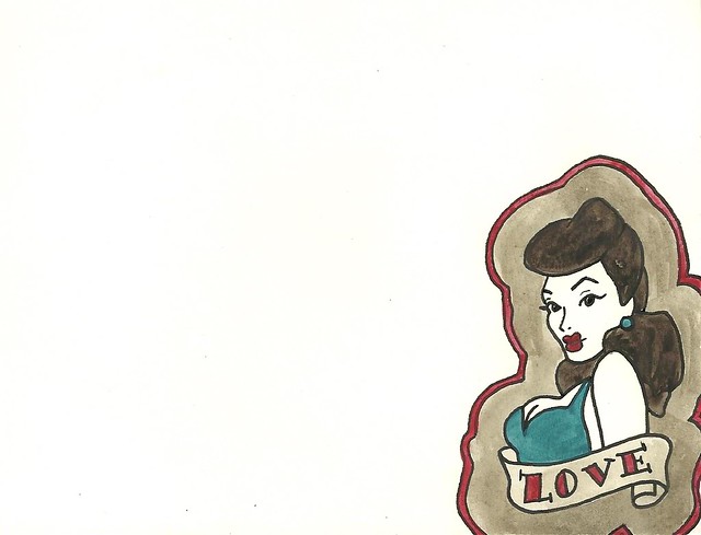 Inside the Retro Tattoo Pin Up Valentine Card. For more of my caricature samples, information on the company I'm building and how to get your own visit 