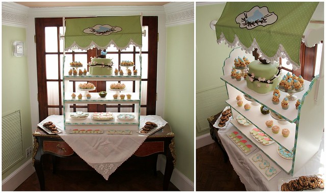 feathering the nest baby shower dessert table display