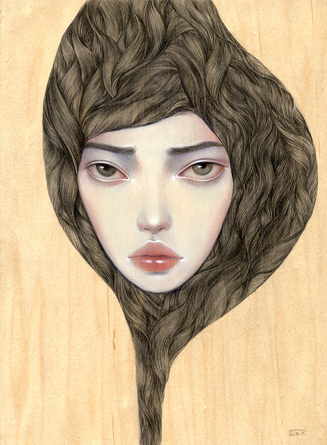 A Perfect World. 9" x 12". Acrylic & Colored Pencil on Wood. © 2011.