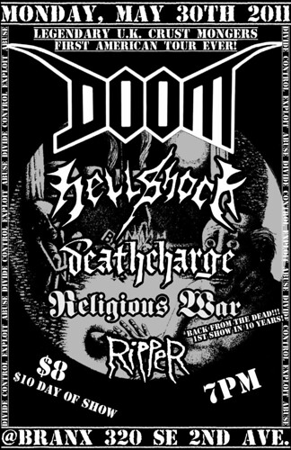 5/30/11 Doom/Hellshock/Deathcharge/ReligiousWar/Ripper