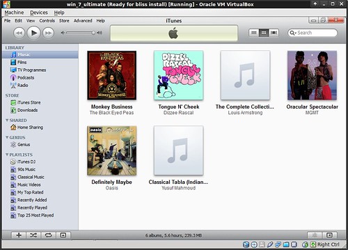 iTunes before changing the MP3 sort order