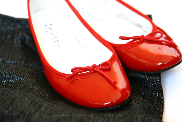 repetto red patent flats