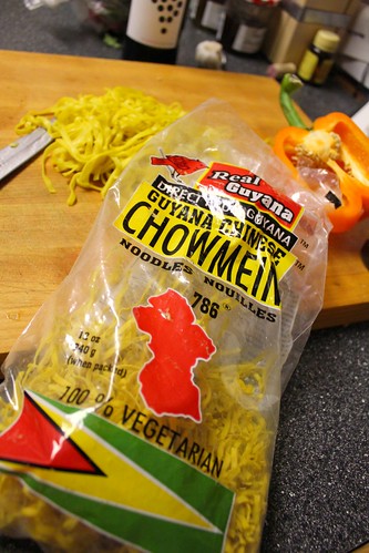 Guyanese chow mein noodles