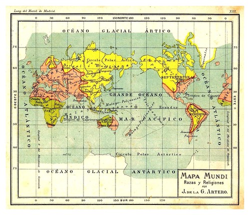 004- Razas y religiones-Atlas De Geografía- Astronómica, Física, Política Y Descriptiva 1908- Juan G. Artero