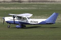 G-BOMS - departing Barton on Runway 27R