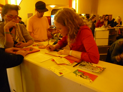Rilla Alexander is signing her Sozi-Book / Pictoplasma 2011