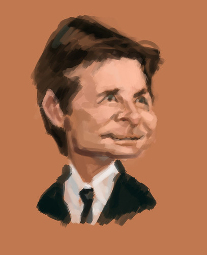 digital caricature of Michael J Fox - 1