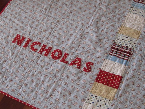 Monkey quilt back with applique