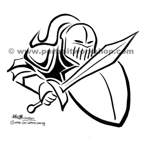 Knight logo in brush stroke (watermark)