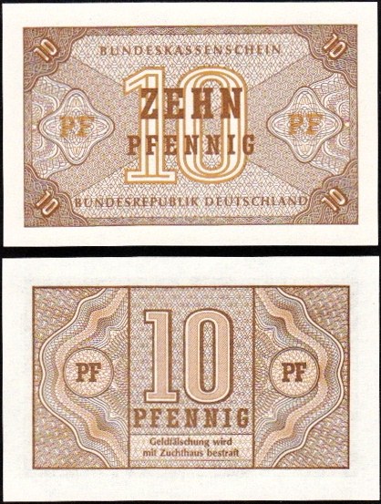10 Pfennig Západné Nemecko 1967, Pick 26