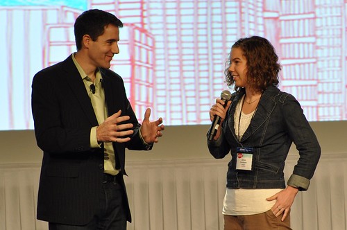 Marcel LeBrun, Radian6 CEO and Jenna talking at Social 2011