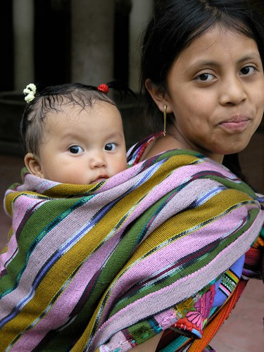 Carrying her little sister - Cargando a la hermanita; Zunil, Quetzaltenango, Guatemala by Lon&Queta