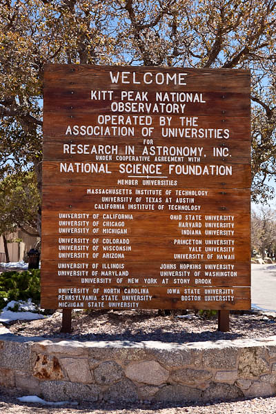 Kitt Peak Welcome Sign
