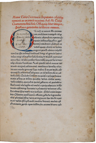 Ownership inscriptions in Cicero, Marcus Tullius: De officiis