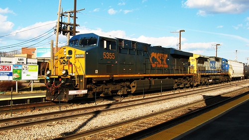 A westbound CSX Transportation Company freight train. Elmwood Park Illinois USA. Saturday, April 2nd, 2011. by Eddie from Chicago