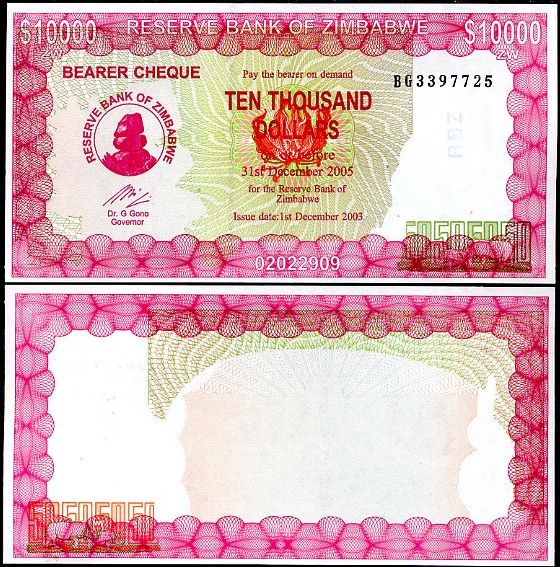 10 000 Dolárov Zimbabwe 2003, P22