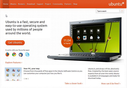 Copie d'écran du site Ubuntu.com