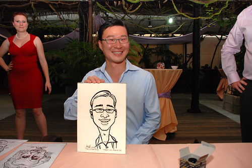 Caricature live sketching for Mark and Ivy's wedding solemization - 9