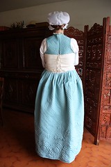 Petticoat and waistcoat, back