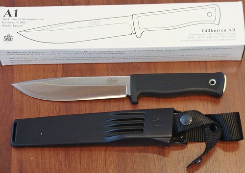 Fallkniven A1 Swedish Survival Knife 6.3" Satin VG10 Blade, Zytel Sheath
