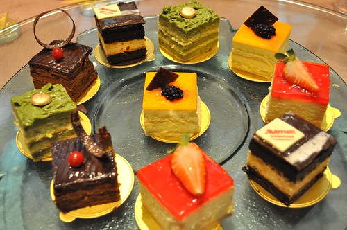 platter of cakes