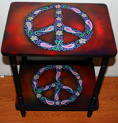 Peace Sign Shelf by Rick Cheadle Art and Designs