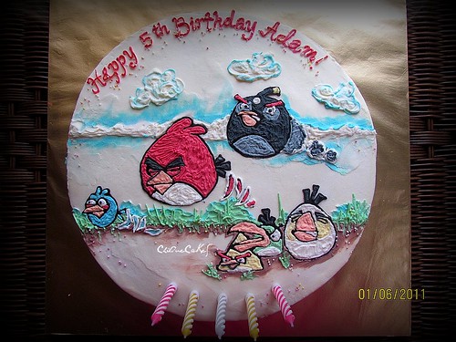 adam's angry bird cake