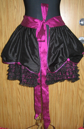 silk apron skirt back