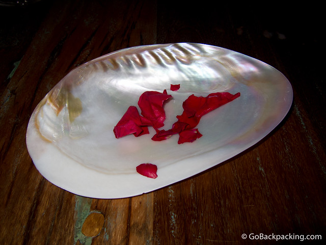 Moment 19: Rose petals used to wipe your hands (and leave them soft and feeling fresh).