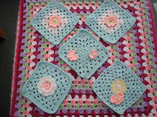 Pretty Squares with cute Butterflies and Flowers!
