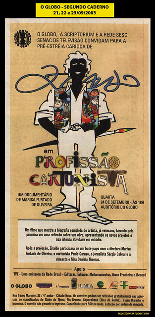 "Convidam para a pré-estréia carioca" - O Globo - 21, 22 e 23/09/2003