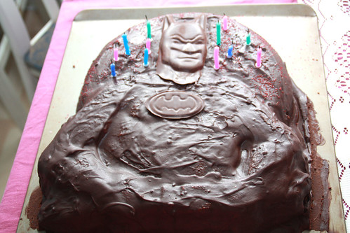 Vegan chocolate batman cake