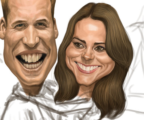 Prince William and Kate Middleton digital caricature - 5