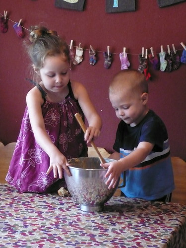 Daisy and Billy making muffins